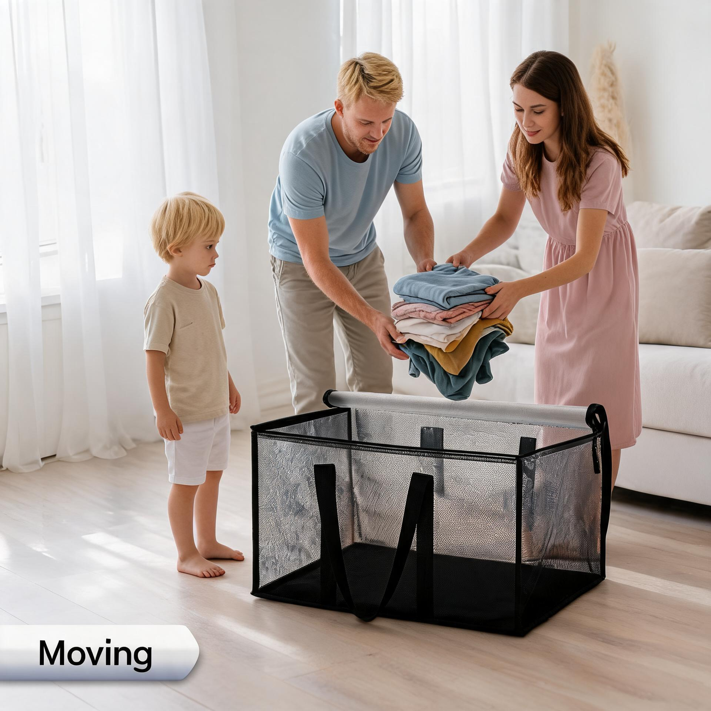 🎁 Transparent Fabric Storage Box | Foldable Closet Organizer – Perfect for Clothes, Toys, Blankets & More! 🧸👕📦