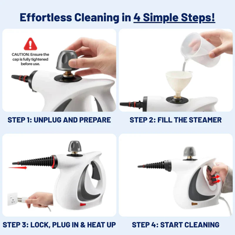 ⏳LAST DAY SALE 50% OFF!!🔥Pressurized Handheld Multi-Surface Natural Steam Cleaner with 12 pcs Accessories