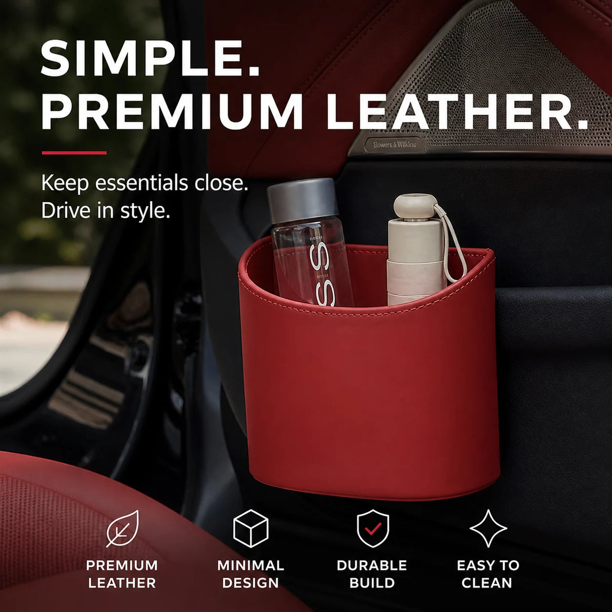 🥳2026 HOT SALE🥳💞50K+ SOLD!🚗🧺 50% OFF! Leather Car Door Cup Holder – Wide‑mouth opening, easy reach for drinks & phone. Clip‑on secure fit. PU leather, tough & stylish. 🛡️✨（副本）
