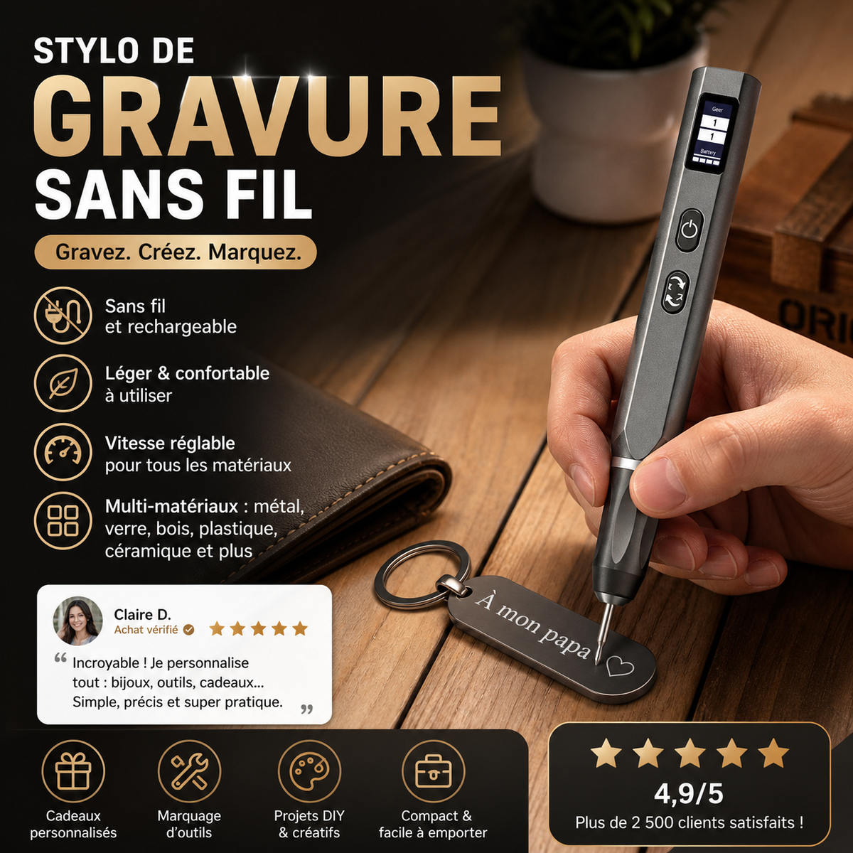 🔥 HOT SALE 🔥 Rechargeable Cordless Engraving Pen