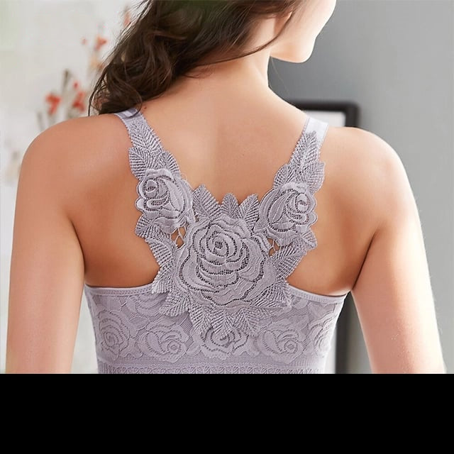 🔥HOT SALE🔥Rose Embroidery Front Closure Wirefree Bra