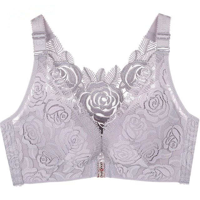🔥HOT SALE🔥Rose Embroidery Front Closure Wirefree Bra