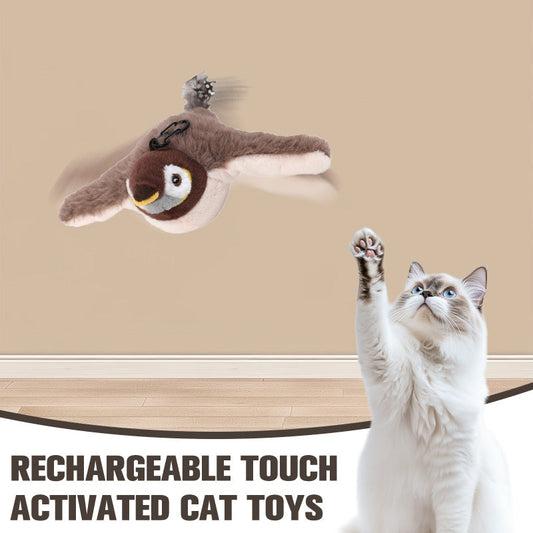 🎁Christmas sale🎅Rechargeable Touch Activated Cat Toys with Realistic Sounds Effects