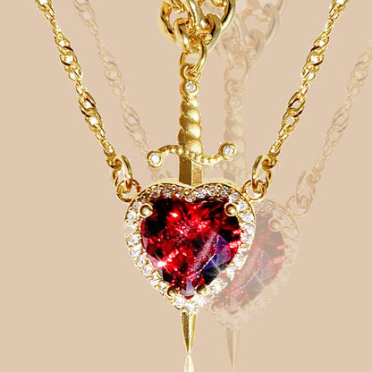 🎁Special Big Sale🔥Vintage Matching Heart and Sword Necklace Set