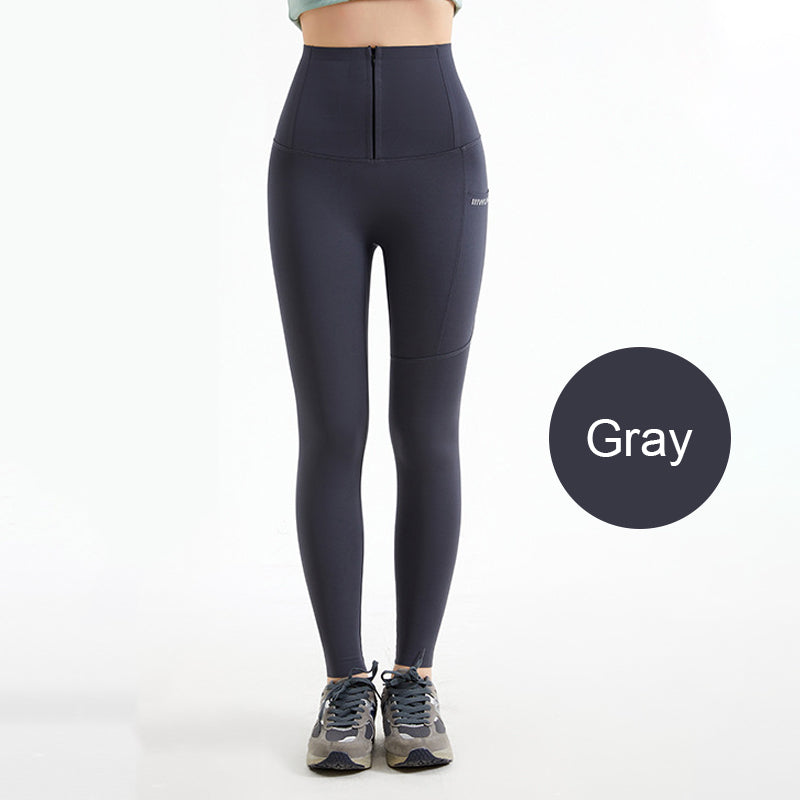 🎁Special Big Sale🔥Women's Tummy Control Yoga Pants with Buttoned Zipper
