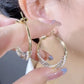 💕Special Big Sale💕Women's Faux Diamonds Synthetic Pearls Hoop Earrings