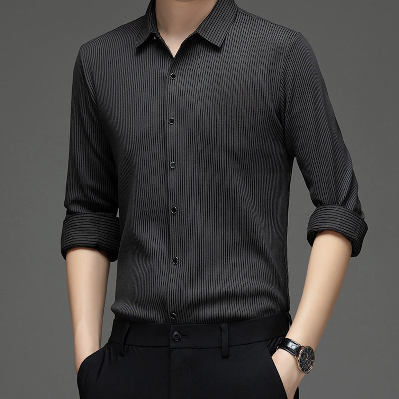 🔥Men's Business Casual Thickened Striped Top