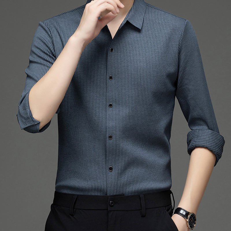 🔥Men's Business Casual Thickened Striped Top