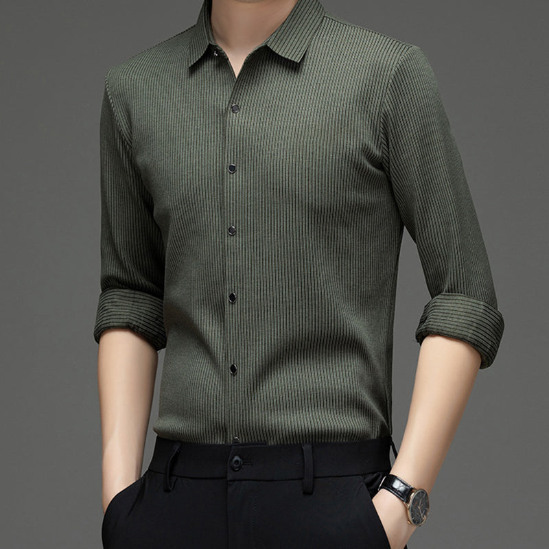 🔥Men's Business Casual Thickened Striped Top