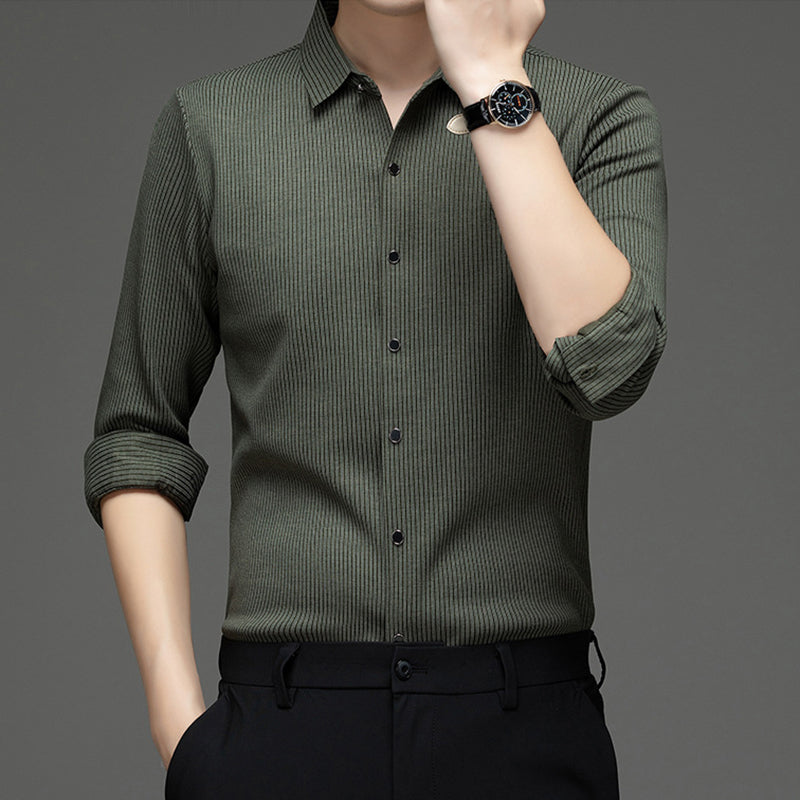 🔥Men's Business Casual Thickened Striped Top