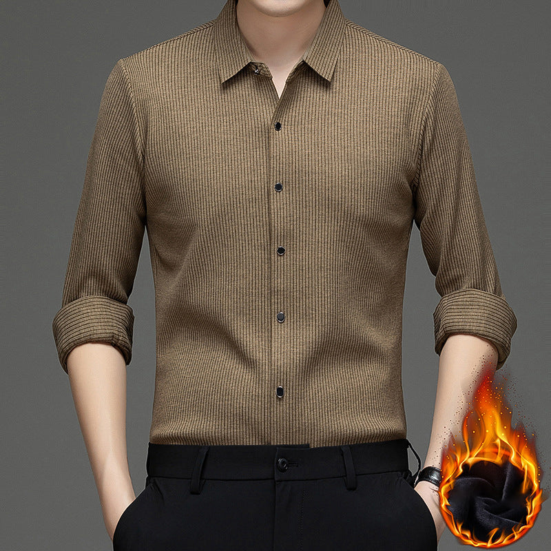 🔥Men's Business Casual Thickened Striped Top