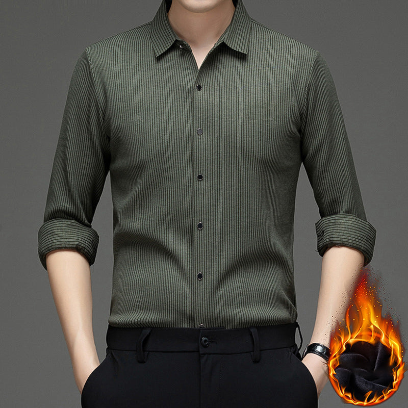 🔥Men's Business Casual Thickened Striped Top