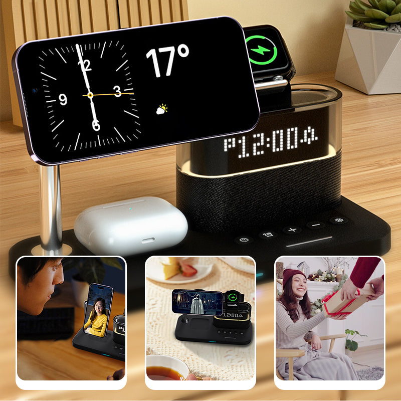 🔥2025 HOT SALE - 50% OFF🔥3-in-1 Wireless Charging Station with Alarm Clock