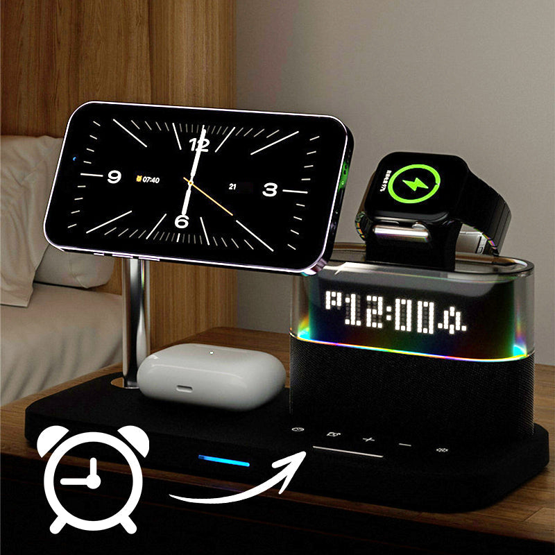 🔥2025 HOT SALE - 50% OFF🔥3-in-1 Wireless Charging Station with Alarm Clock