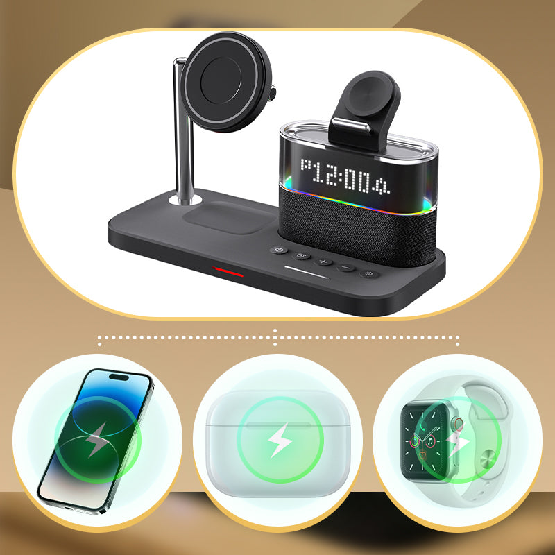 🔥2025 HOT SALE - 50% OFF🔥3-in-1 Wireless Charging Station with Alarm Clock