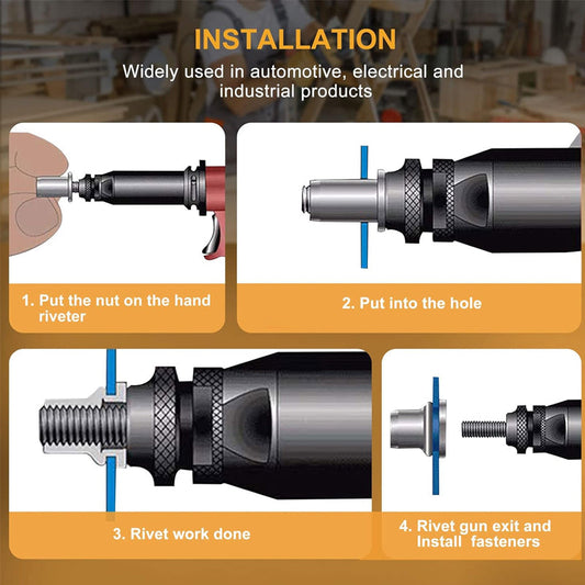 🔩Threaded Insert Nut Rivet Nuts Set with Flat Head🔩