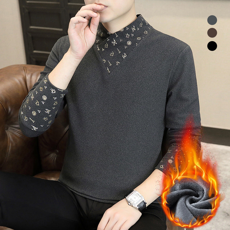 🔥HOT SALE -49% OFF🔥Men's Casual Warm Long Sleeve Faux Two-Piece Top