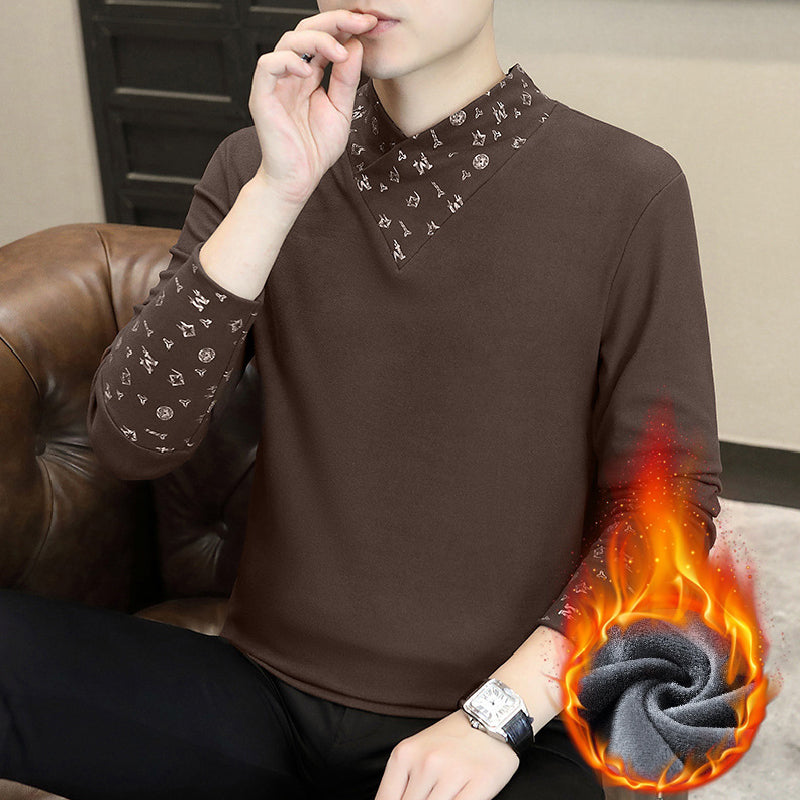 🔥HOT SALE -49% OFF🔥Men's Casual Warm Long Sleeve Faux Two-Piece Top