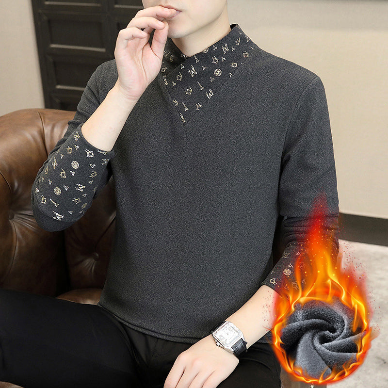🔥HOT SALE -49% OFF🔥Men's Casual Warm Long Sleeve Faux Two-Piece Top