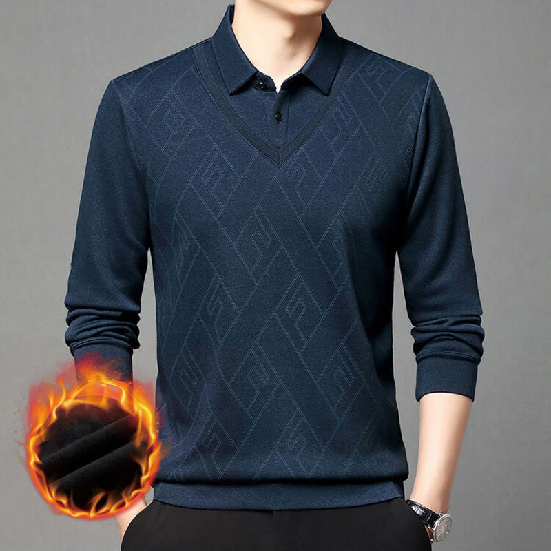 🔥Men's False Two Piece Set Long Sleeve Shirt