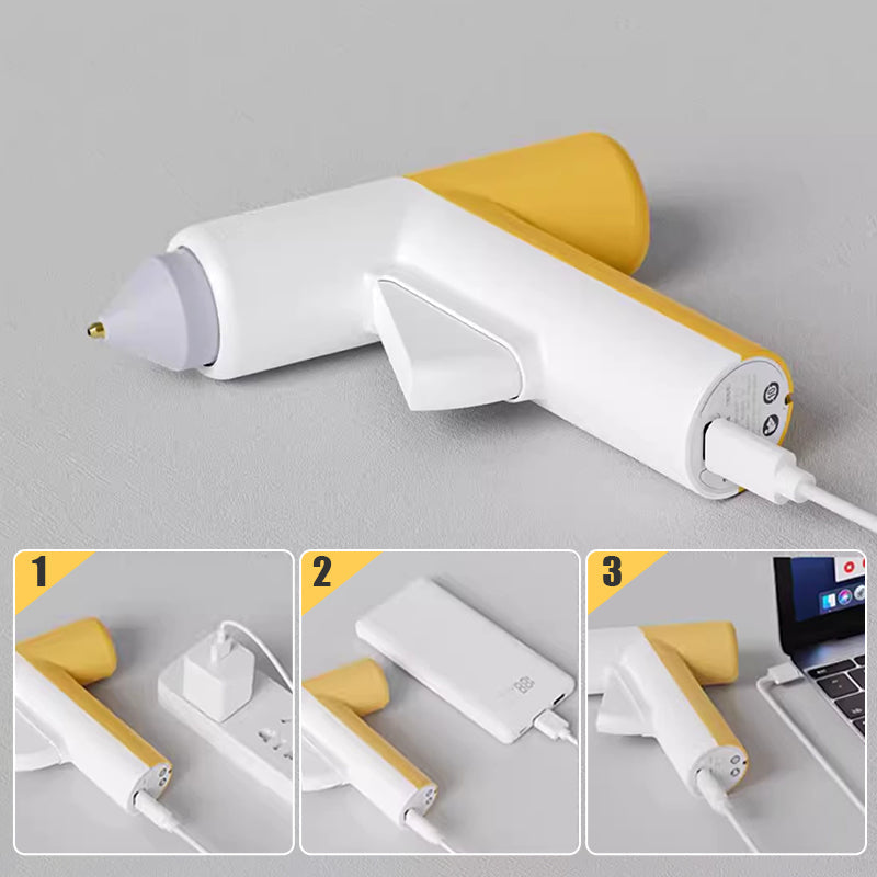 🎁2025 HOT SALE👨‍👩‍👧‍👦Cordless Hot Glue Gun with Hot Glue Sticks