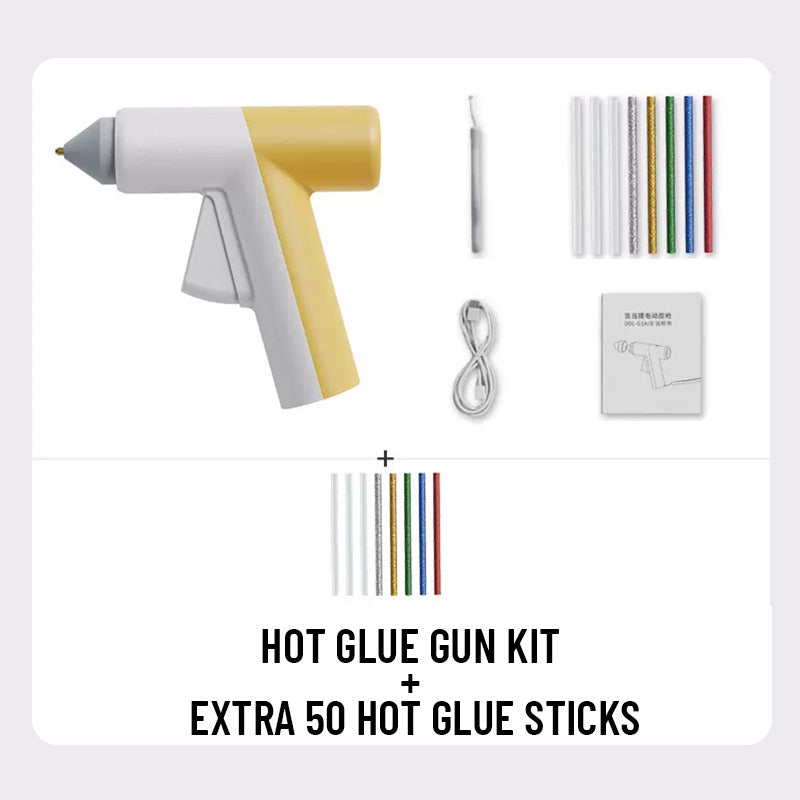 🎁2025 HOT SALE👨‍👩‍👧‍👦Cordless Hot Glue Gun with Hot Glue Sticks