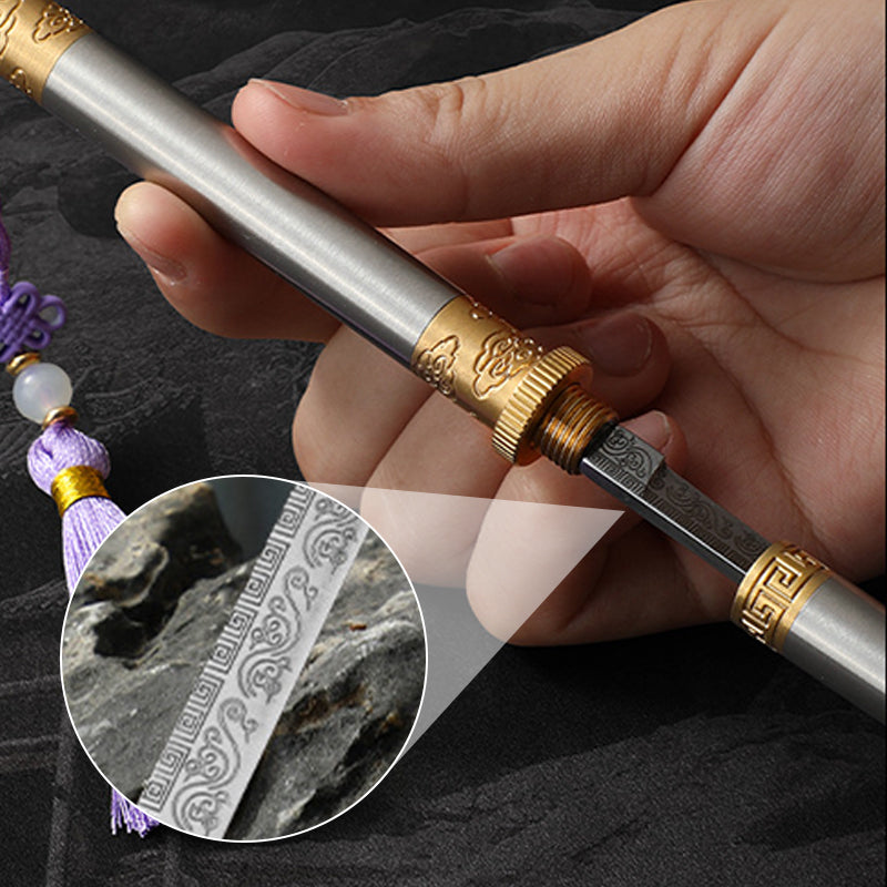 Portable Fruit Knife with Sheath & Chinese Style Tassel