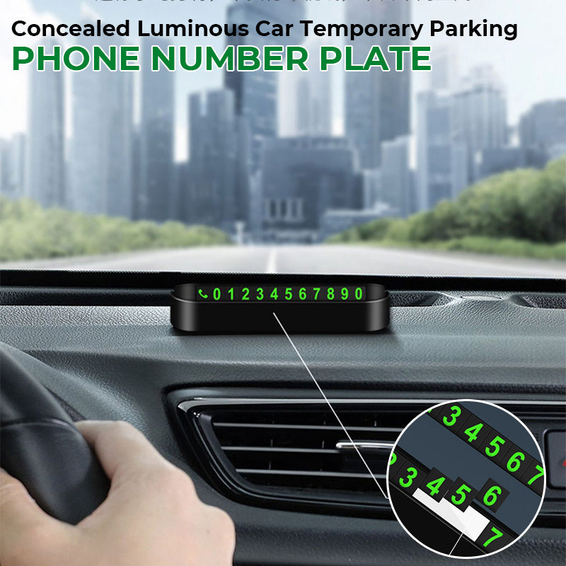 🔥2025 HOT SALE🔥Concealed Luminous Car Temporary Parking Phone Number Plate