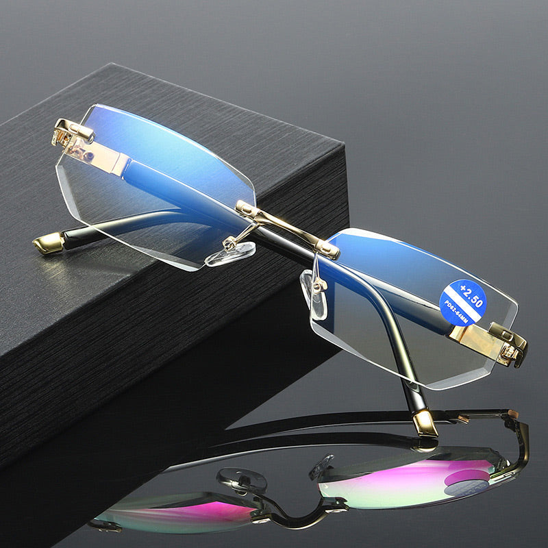Blue Light Blocking Rimless Reading Glasses for Presbyopia
