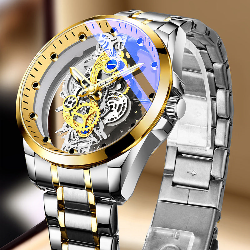 ⏳🔥LIMITED-TIME 50% OFF! ⏰⌚Double-Sided Skeleton Watch – Non-Mechanical Tourbillon, Luminous, 30M Waterproof ✨