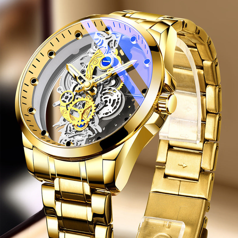 ⏳🔥LIMITED-TIME 50% OFF! ⏰⌚Double-Sided Skeleton Watch – Non-Mechanical Tourbillon, Luminous, 30M Waterproof ✨