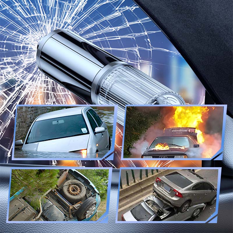 Escape Trapped Instantly! 2-in-1 Car Window Breaker & Seatbelt Cutter