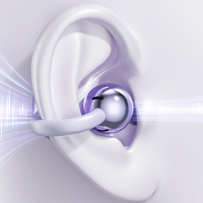 Bluetooth 5.4 Clip-On Open Ear Earbuds with Noise Cancelling
