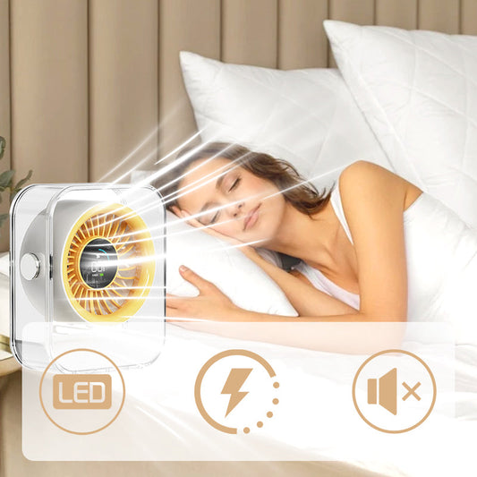 Instant Cooling Portable Turbo Desktop Fan with LED Digital Display