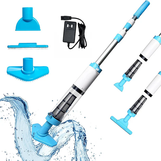 🌊3-in-1 Cordless Handheld Pool Vacuum Cleaner - Quick-Swap Heads, Up to 60-70 min Runtime, High-Flow Suction for Leaves & Fine Debris 🚀