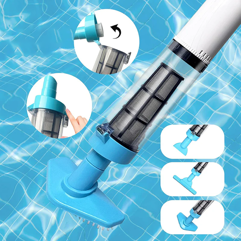 🌊3-in-1 Cordless Handheld Pool Vacuum Cleaner - Quick-Swap Heads, Up to 60-70 min Runtime, High-Flow Suction for Leaves & Fine Debris 🚀