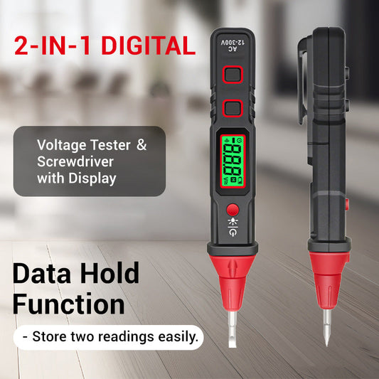 2-In-1 Digital Voltage Tester ＆ Screwdriver with Display