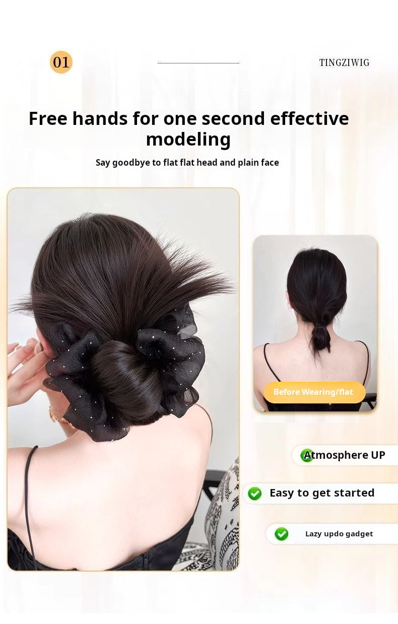 Effortless Low Bun Hair Clip – Natural Voluminous Ponytail Bun Extensions for Women 💇‍♀️✨ 🌸 Lazy Messy Bun Hairpiece with Fluffy Feather Texture – Instant Updo Hair Accessory for Fullness at the Crown 🎀💕