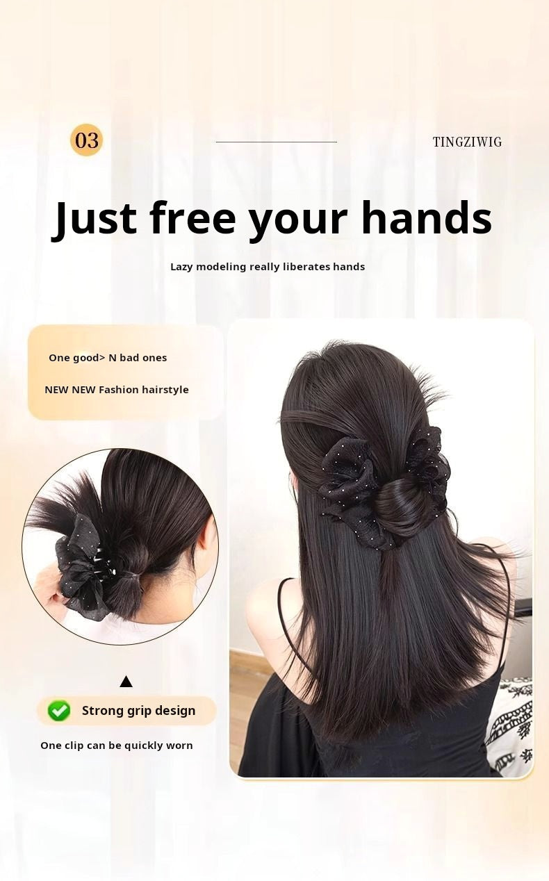 Effortless Low Bun Hair Clip – Natural Voluminous Ponytail Bun Extensions for Women 💇‍♀️✨ 🌸 Lazy Messy Bun Hairpiece with Fluffy Feather Texture – Instant Updo Hair Accessory for Fullness at the Crown 🎀💕