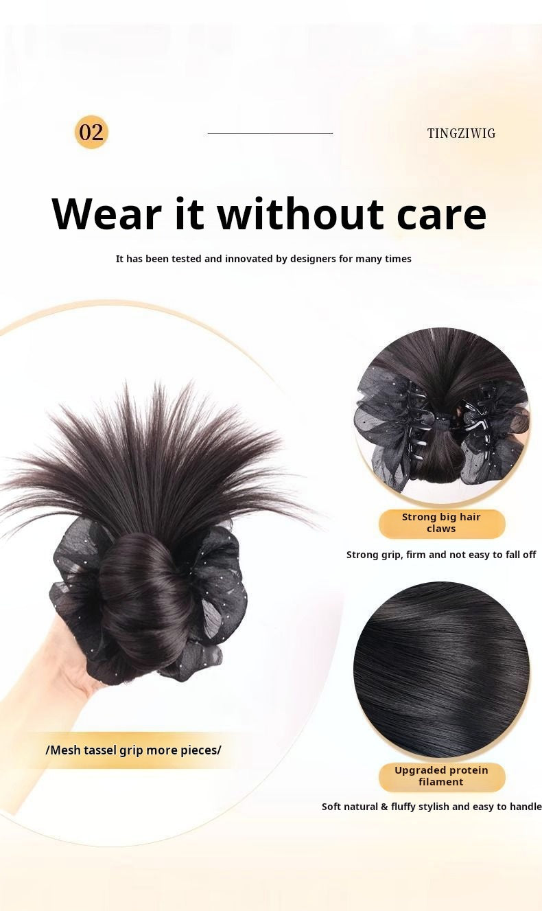 Effortless Low Bun Hair Clip – Natural Voluminous Ponytail Bun Extensions for Women 💇‍♀️✨ 🌸 Lazy Messy Bun Hairpiece with Fluffy Feather Texture – Instant Updo Hair Accessory for Fullness at the Crown 🎀💕