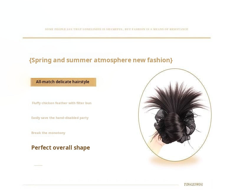 Effortless Low Bun Hair Clip – Natural Voluminous Ponytail Bun Extensions for Women 💇‍♀️✨ 🌸 Lazy Messy Bun Hairpiece with Fluffy Feather Texture – Instant Updo Hair Accessory for Fullness at the Crown 🎀💕