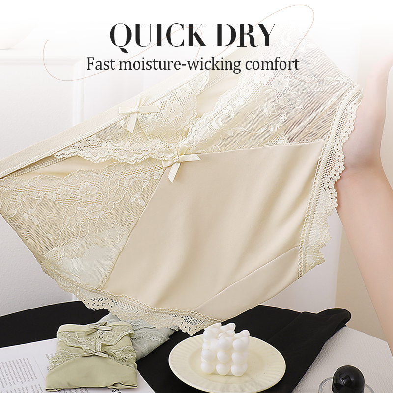 💕Women's Antibacterial Lace Quick-Dry Panties|Buy 1 Get 1 Free🎁