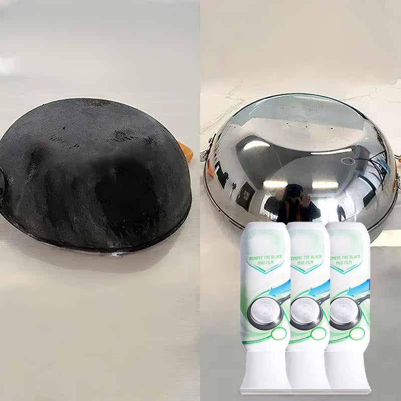 ⏰Burnt Residue Remover Mud Film - Dissolves Stubborn Carbonized Grease in 5 Mins, Non-Toxic & No Scrubbing Needed 🍳📦
