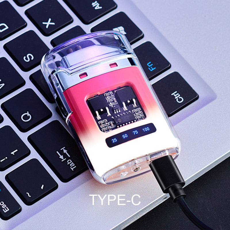 🔥⚡Rechargeable Dual-Arc Windproof Pulse Digital Display Colorful Lighter