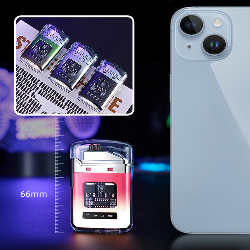 🔥⚡Rechargeable Dual-Arc Windproof Pulse Digital Display Colorful Lighter