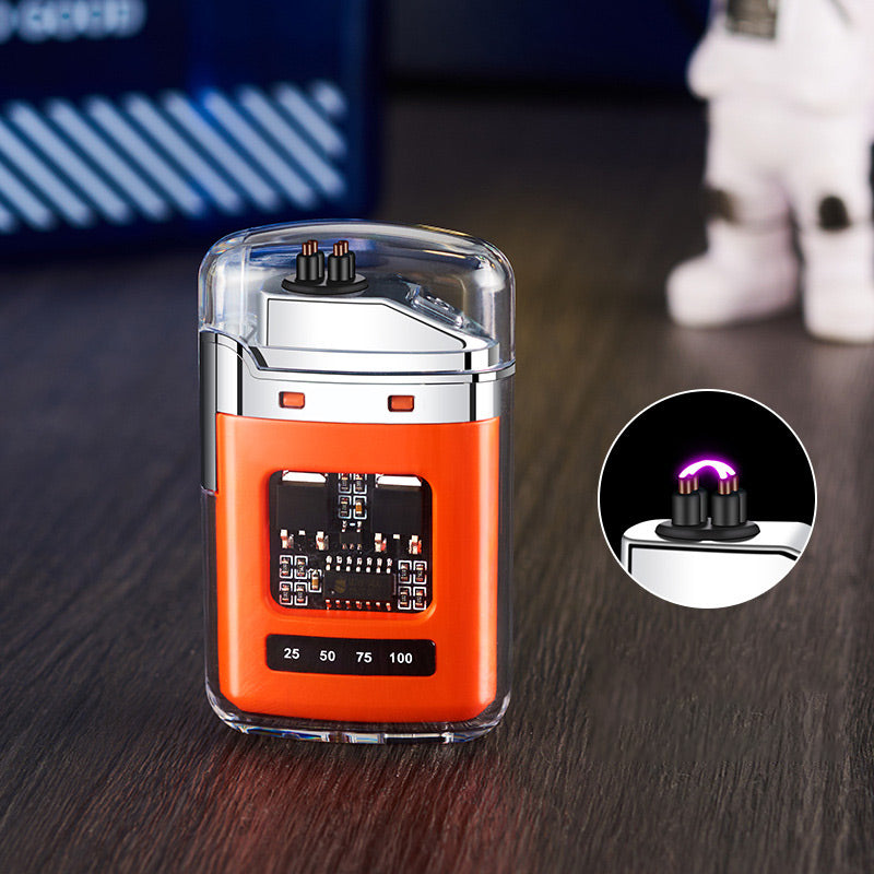 🔥⚡Rechargeable Dual-Arc Windproof Pulse Digital Display Colorful Lighter