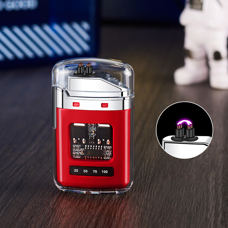 🔥⚡Rechargeable Dual-Arc Windproof Pulse Digital Display Colorful Lighter