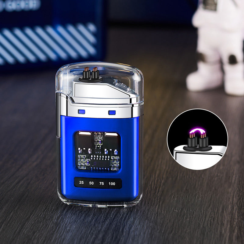 🔥⚡Rechargeable Dual-Arc Windproof Pulse Digital Display Colorful Lighter