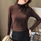 🔥Black-Friday-Mega-Angebot – 50 % Rabatt!🔥Women's Comfortable Solid Color Half High Neck Long Sleeve Top