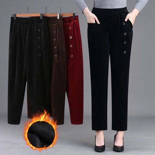 ⏳Time-Limited Special⏰Women's High Waist Corduroy Warm Pants